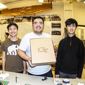 Buzz^2 inside of the box with team