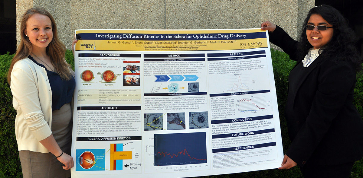 Hannah Gersch and Srishti Gupta show their project poster