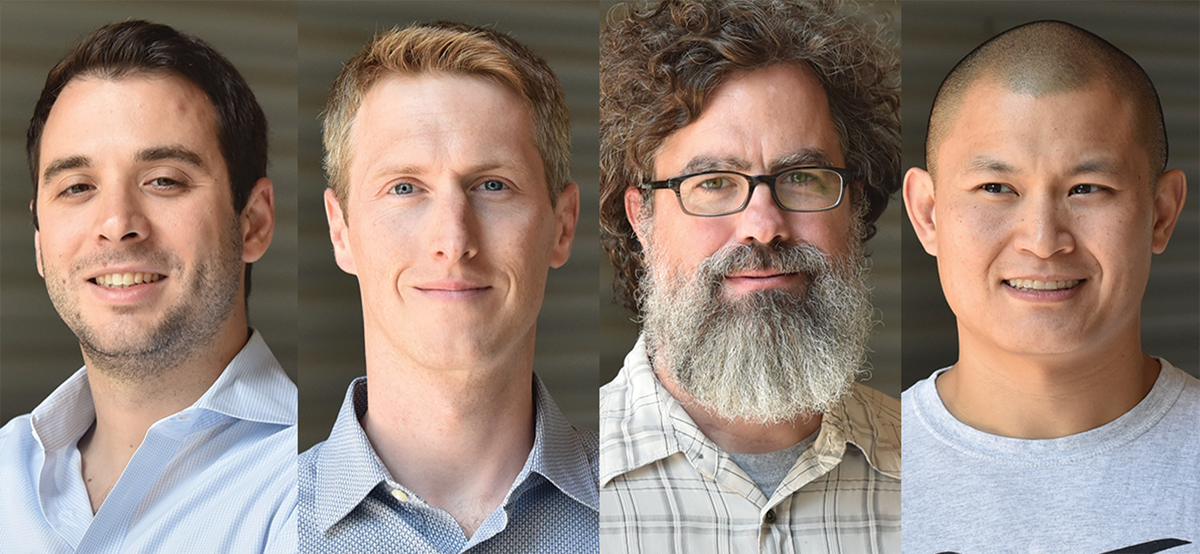 Maxime Gariel (AE Ph.D., 2010), Vlad Popescu (AE Ph.D. 2013), Phillip Jones (ECE Ph.D. 2008) and Allen Wu (AE Ph.D. 2010)