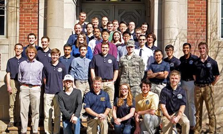 <p><em>Dr. Dave Spencer and his team of student researchers gathered together this week to celebrate another milestone in their bid to put Prox-1 into orbit.</em></p>
