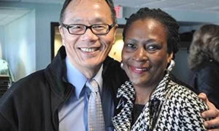 <p>GT-AE school chair Dr. <strong>Vigor Yang </strong>was one of many current faculty who bid a reluctant farewell to Pierson</p>