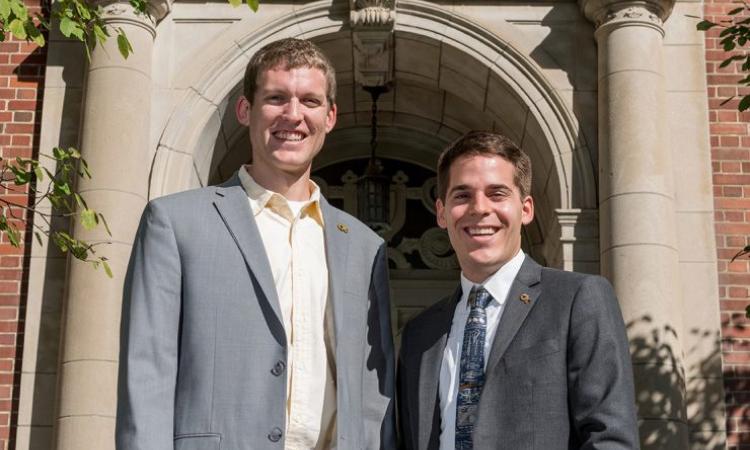 <p>Matthew Miller and Marc Canellas are vice president and president of the Graduate Student Government Association for 2015-16. Both are pursuing a Ph.D. in aerospace engineering.</p>