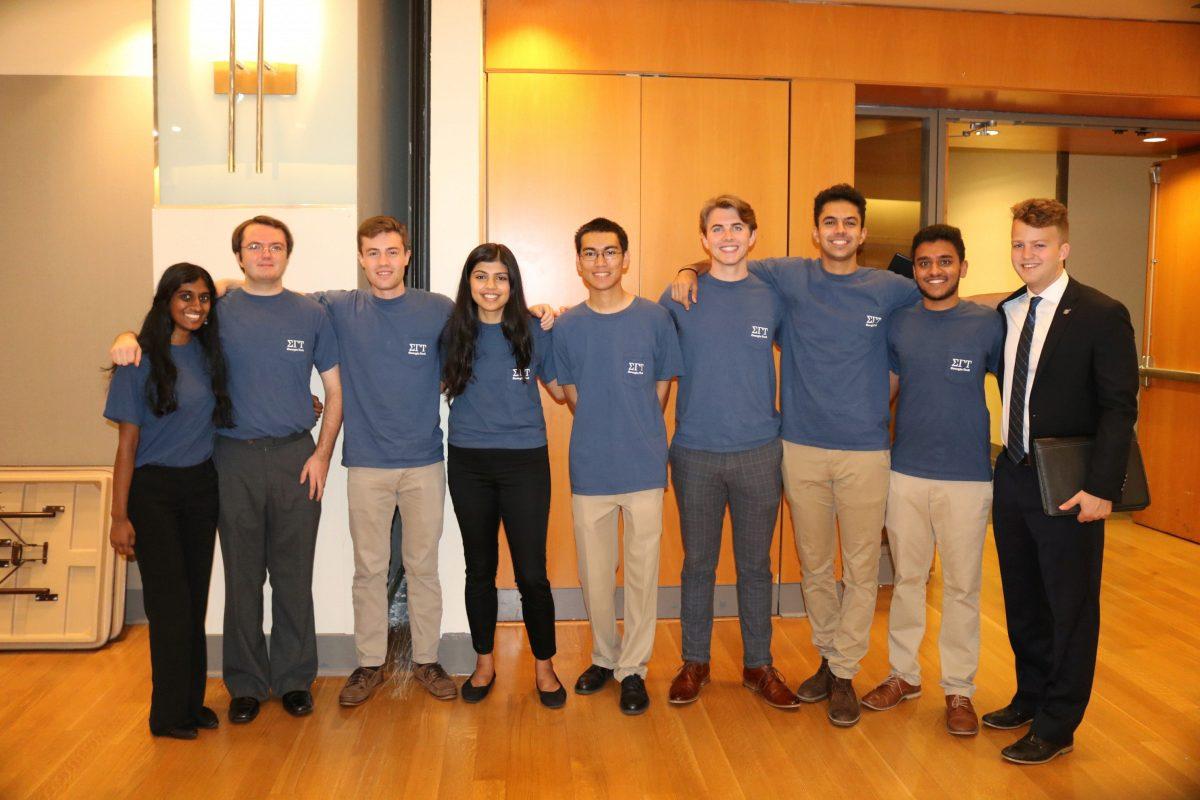 Aerospace Engineers at Work. The students of Sigma Gamma Tau, above, worked tirelessly to set up the 2019 Career Fair & Expo.