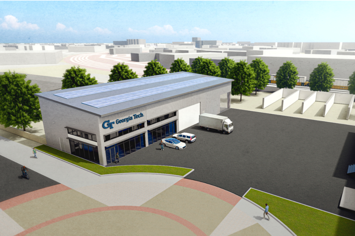 conceptual design of what the new AE School hangar will look like.