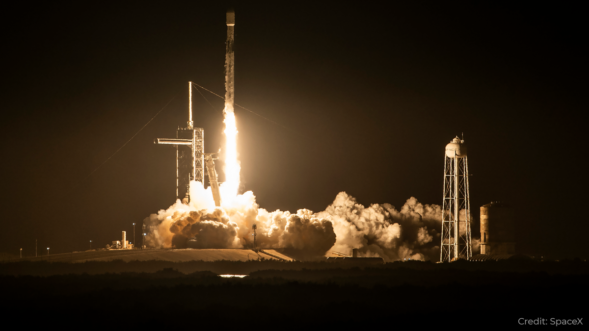 Odysseus makes it way to the lunar surface after ejecting from the Falcon 9