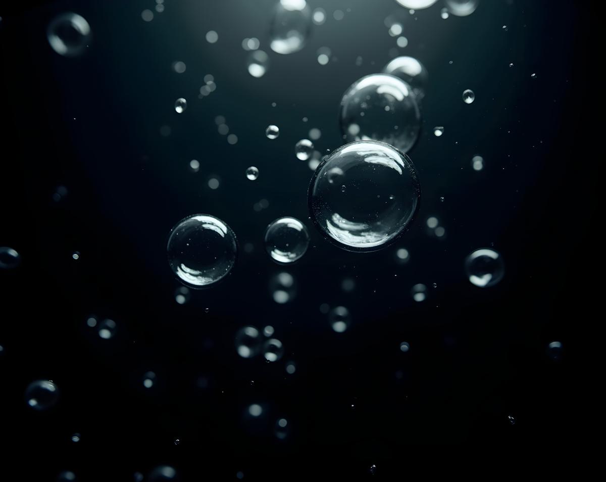 image of bubbles with a black background